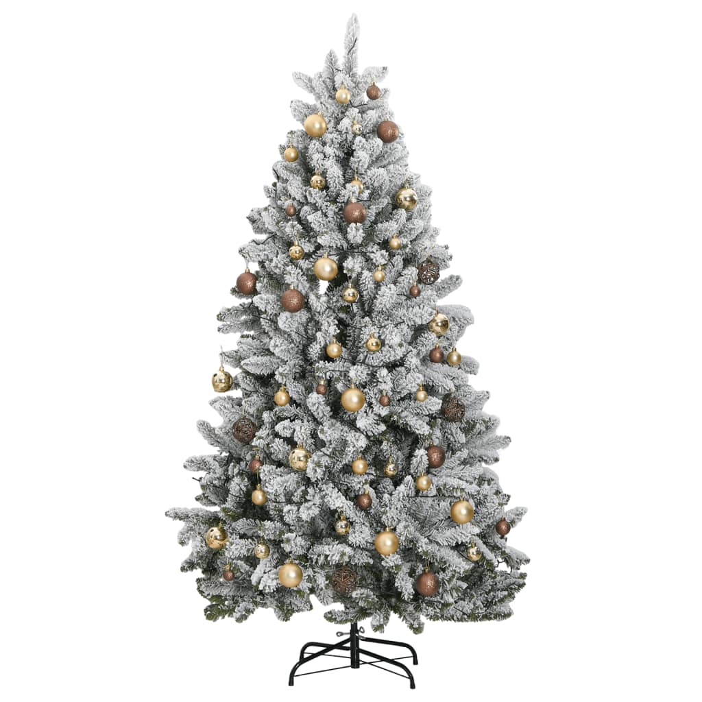 vidaXL Artificial Hinged Christmas Tree 300 LEDs & Ball Set 180 cm