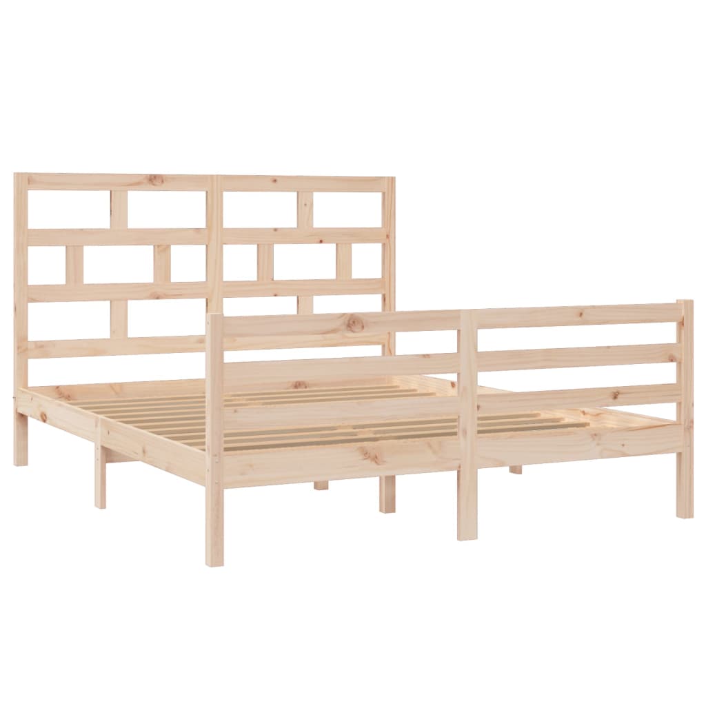 vidaXL Bed Frame without Mattress King Size Solid Wood