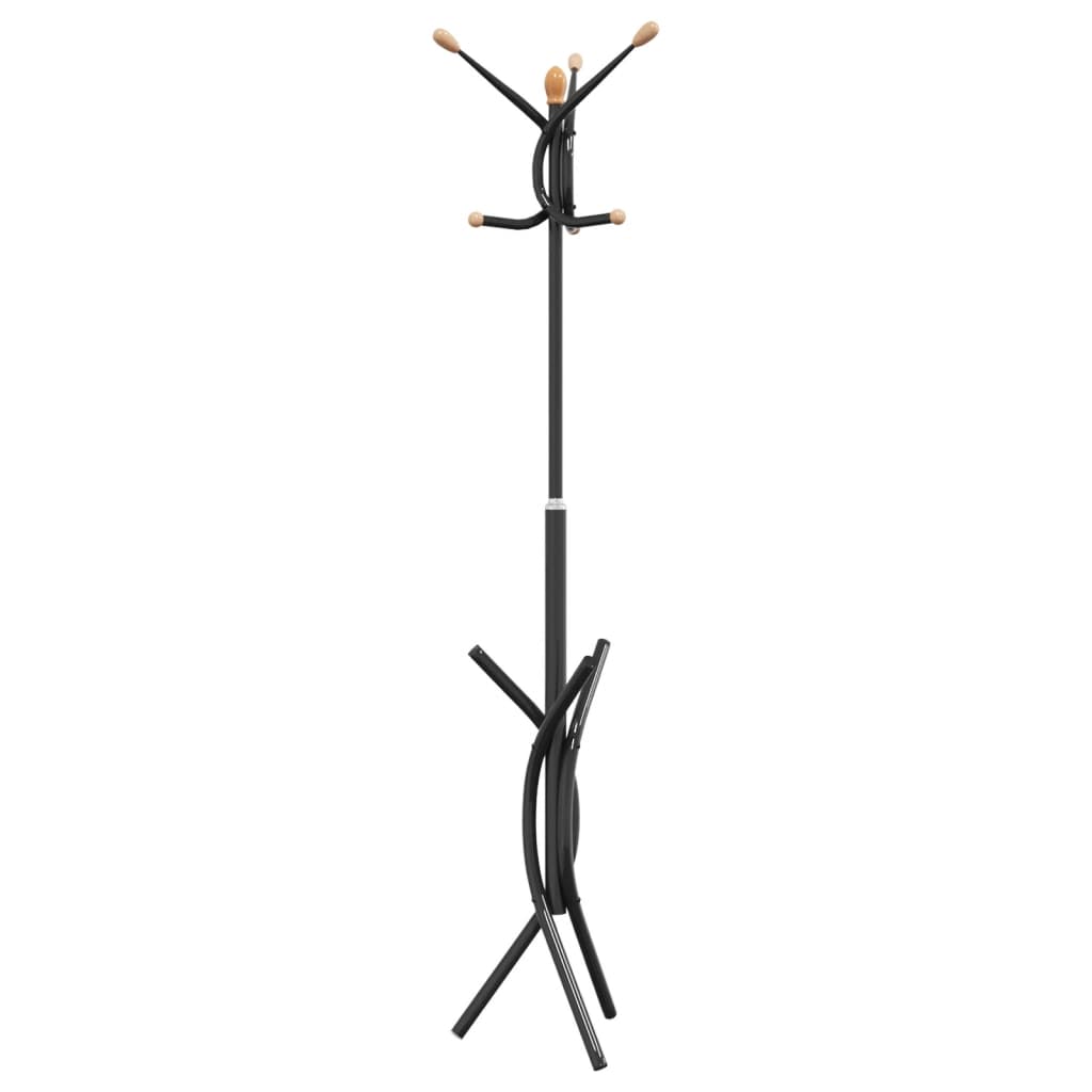 vidaXL Coat Stand Black 176 cm Powder-coated Iron