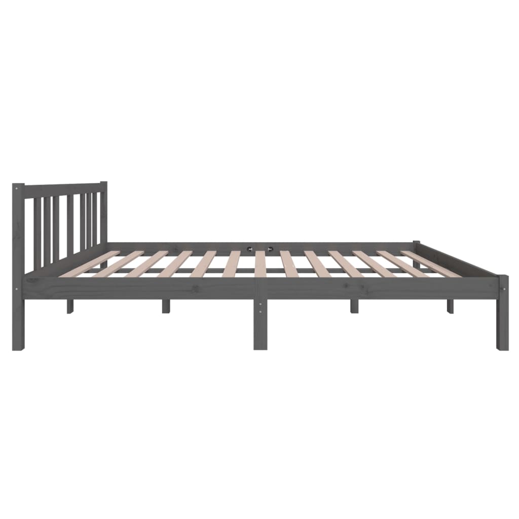 vidaXL Bed Frame without Mattress Grey Solid Wood 140x200 cm