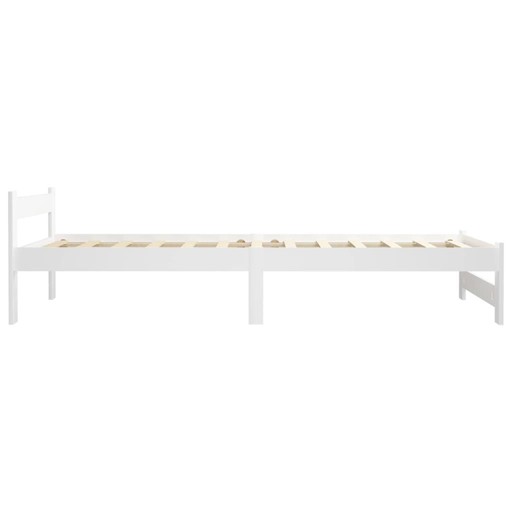 vidaXL Bed Frame without Mattress White Solid Pine Wood 100x200 cm