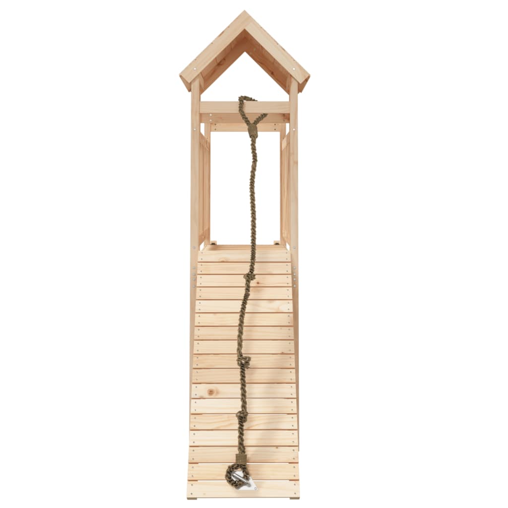 vidaXL Playhouse with Climbing Wall Solid Wood Pine