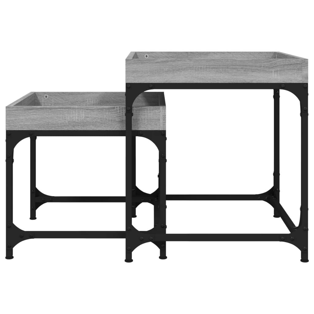 vidaXL Side Tables 2 pcs Grey Sonoma Engineered Wood