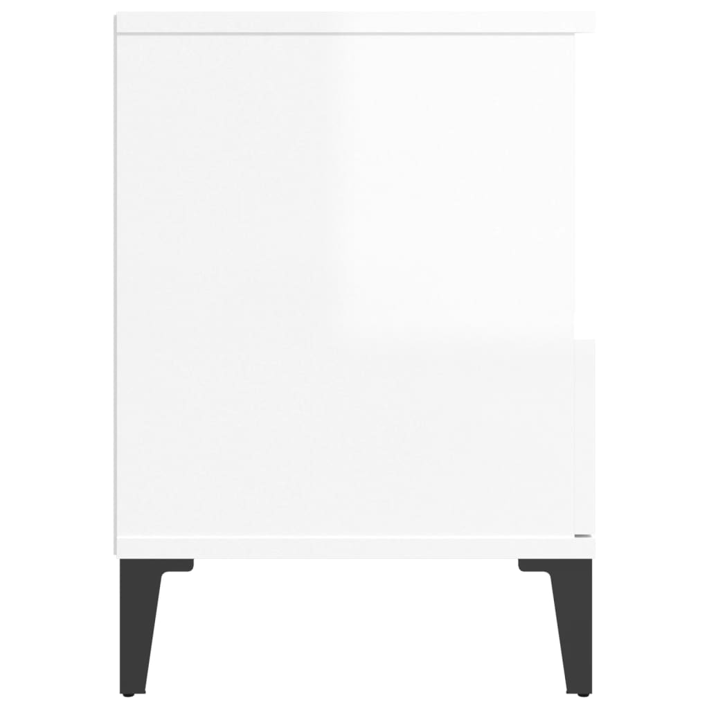 vidaXL Bedside Cabinet High Gloss White 40x35x50 cm