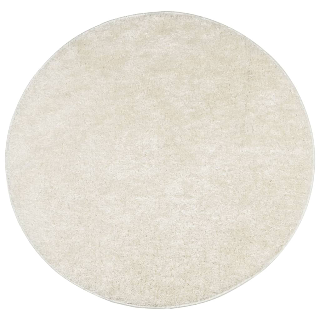 vidaXL Rug ISTAN High Pile Shiny Look Cream Ø 160 cm