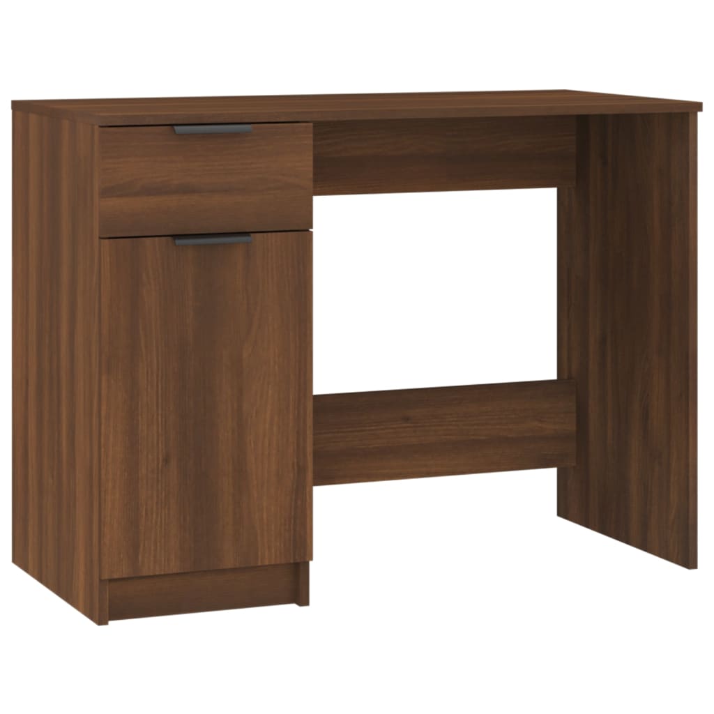 vidaXL Desk Brown Oak 100x50x75 cm Engineered Wood