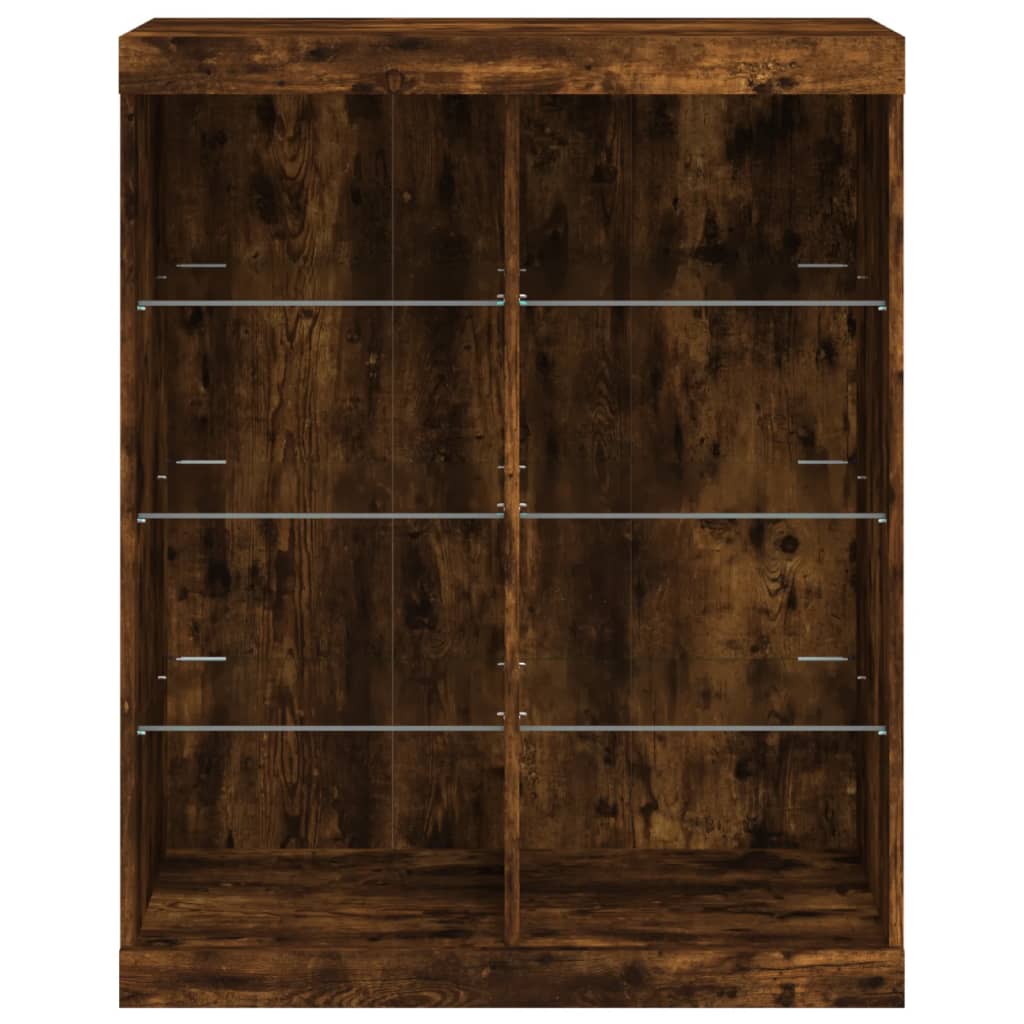 vidaXL Sideboard with LED Lights Smoked Oak 81x37x100 cm