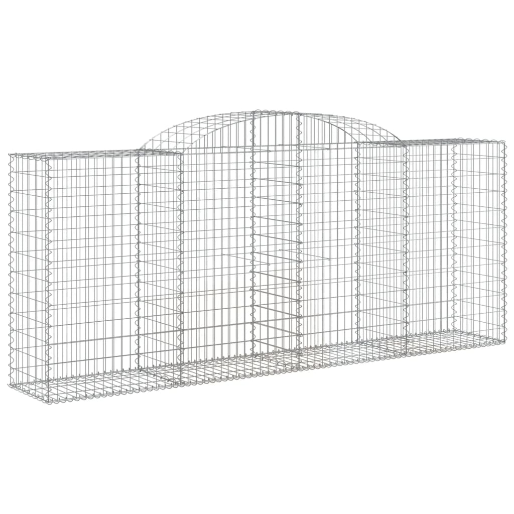 vidaXL Arched Gabion Baskets 2 pcs 300x50x120/140 cm Galvanised Iron