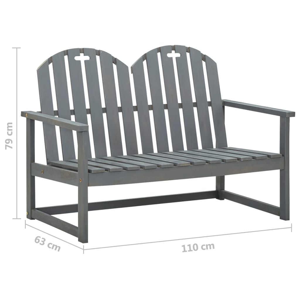 vidaXL Garden Bench Grey 110 cm Solid Acacia Wood