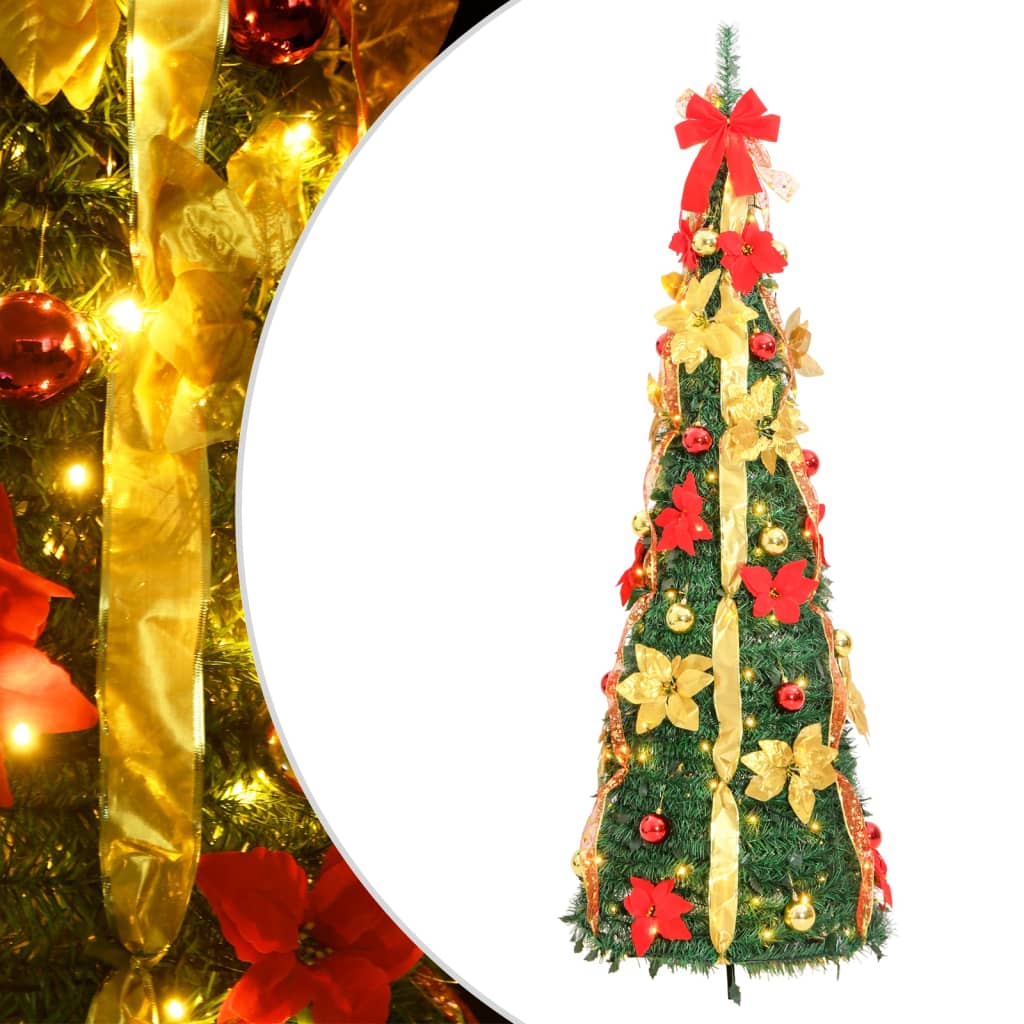 vidaXL Artificial Christmas Tree Pop-up 200 LEDs Green 210 cm