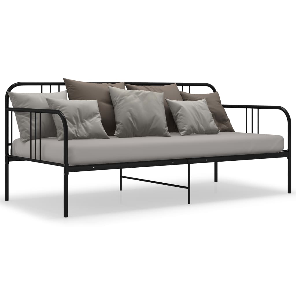 vidaXL Sofa Bed Frame without Mattress Black Metal 90x200 cm