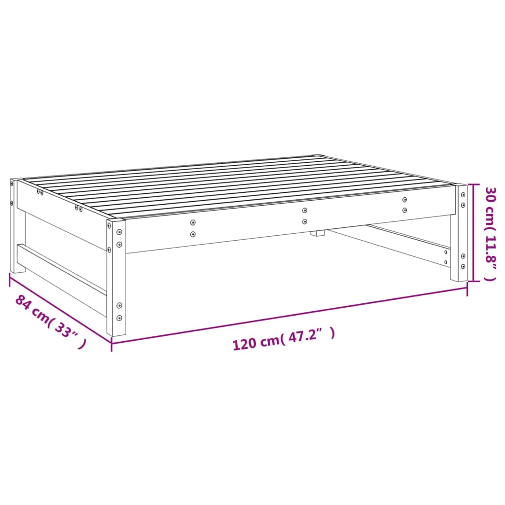 vidaXL Garden Footstool 120x80 cm Solid Wood Pine