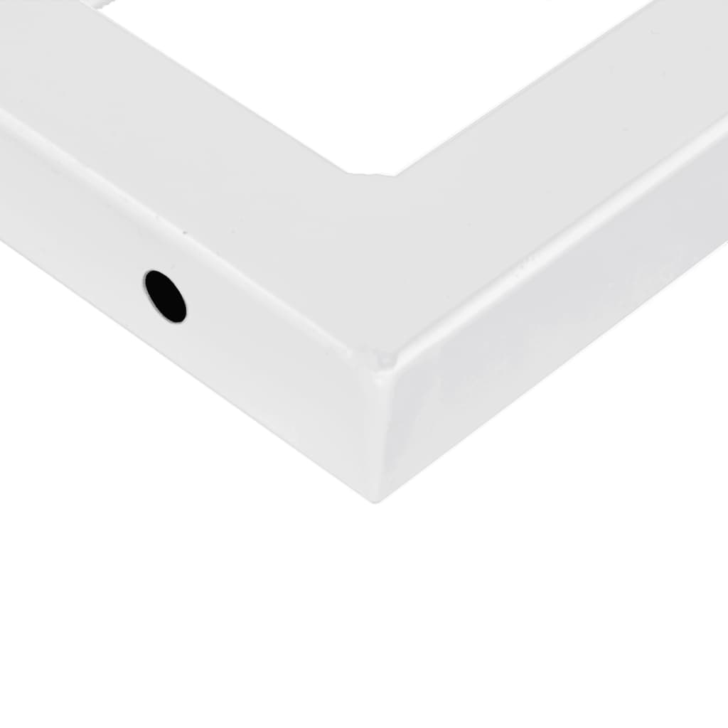 vidaXL Shelf Brackets for Washbasin 2 pcs White Rectangular Steel