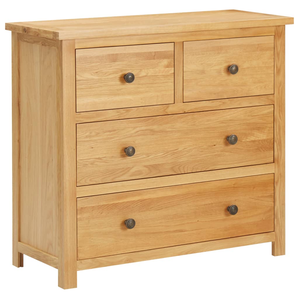 vidaXL Chest of Drawers 80x35x75 cm Solid Oak Wood