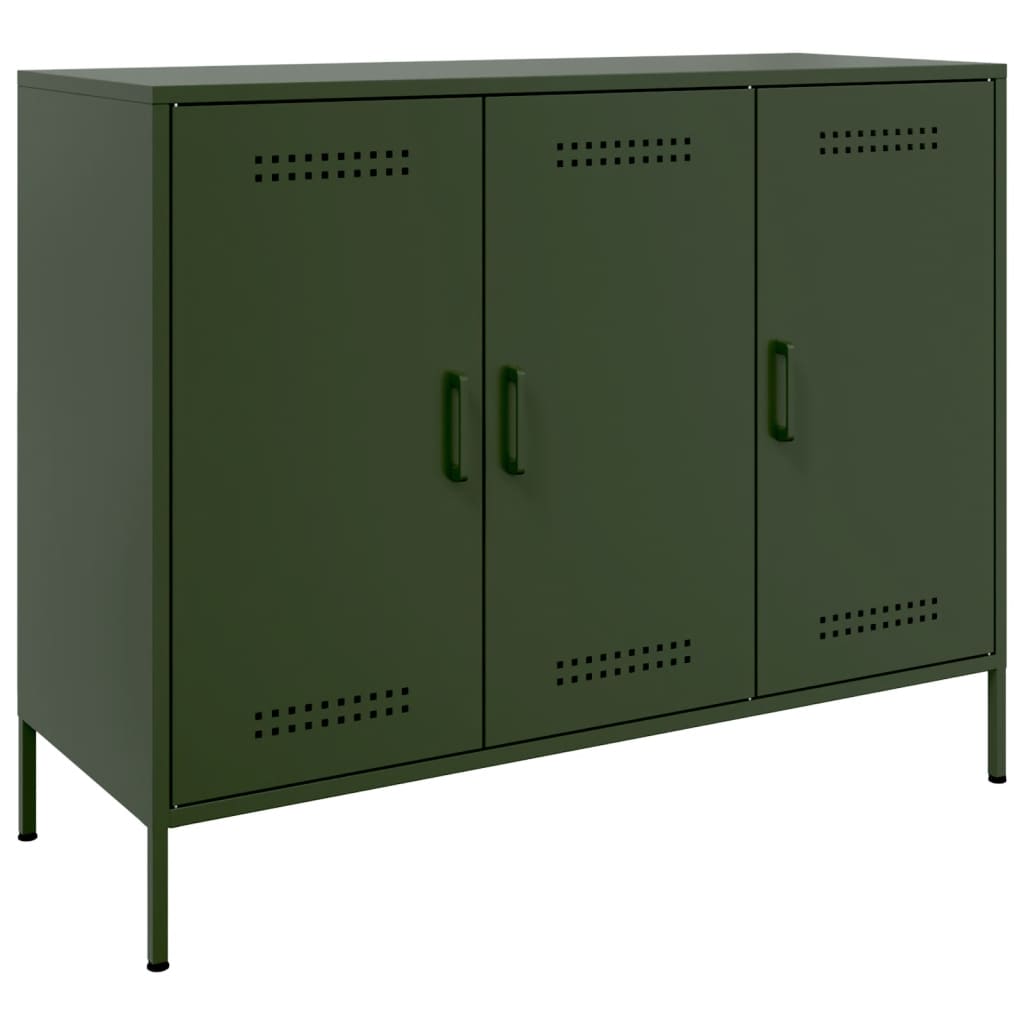 vidaXL Sideboard Olive Green 100.5x39x79 cm Steel