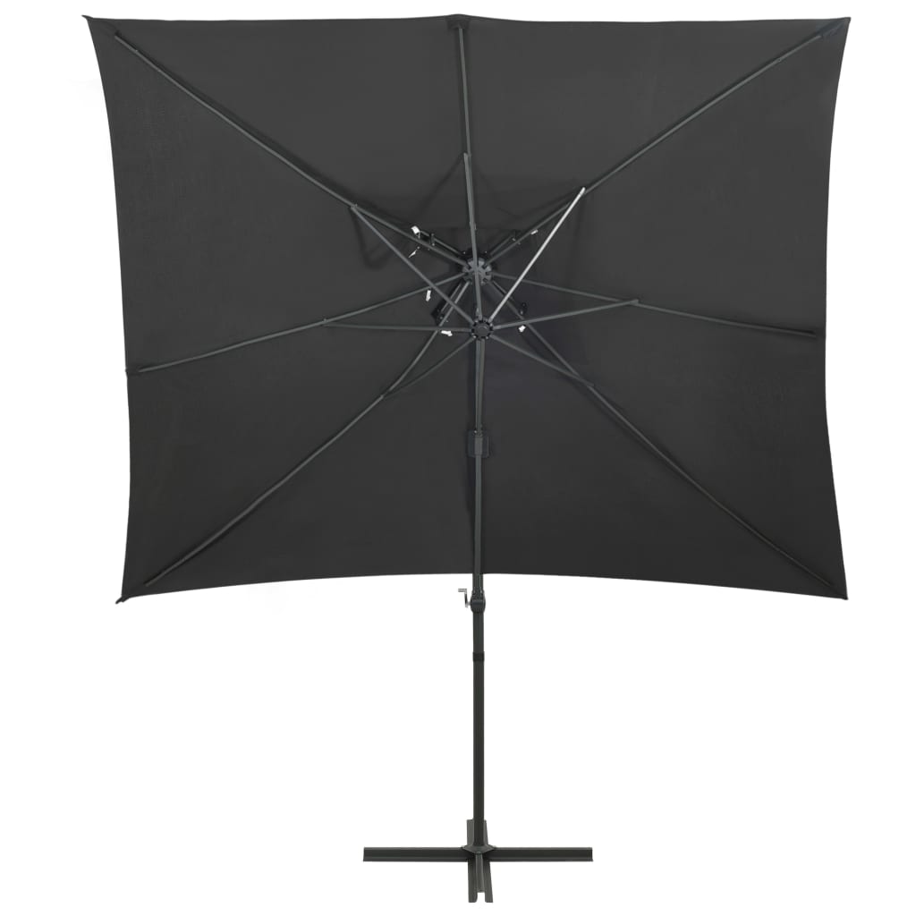 vidaXL Cantilever Garden Parasol with Double Top Anthracite 250x250 cm