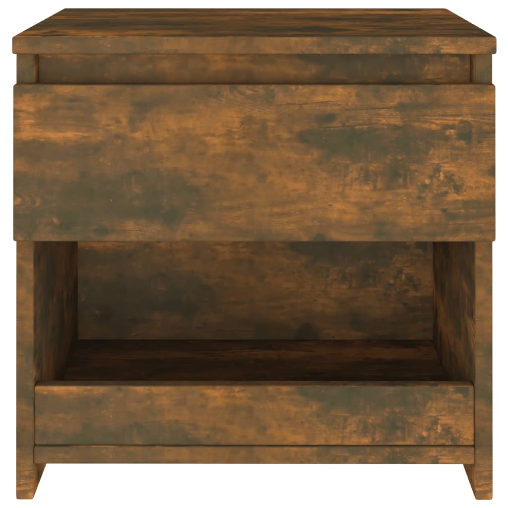 vidaXL Bedside Cabinet Smoked Oak 40x30x39 cm Engineered Wood