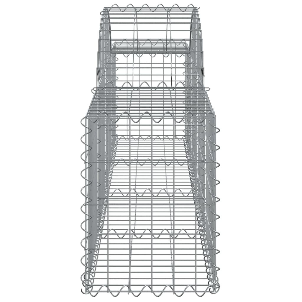 vidaXL Arched Gabion Baskets 4 pcs 200x30x40/60 cm Galvanised Iron