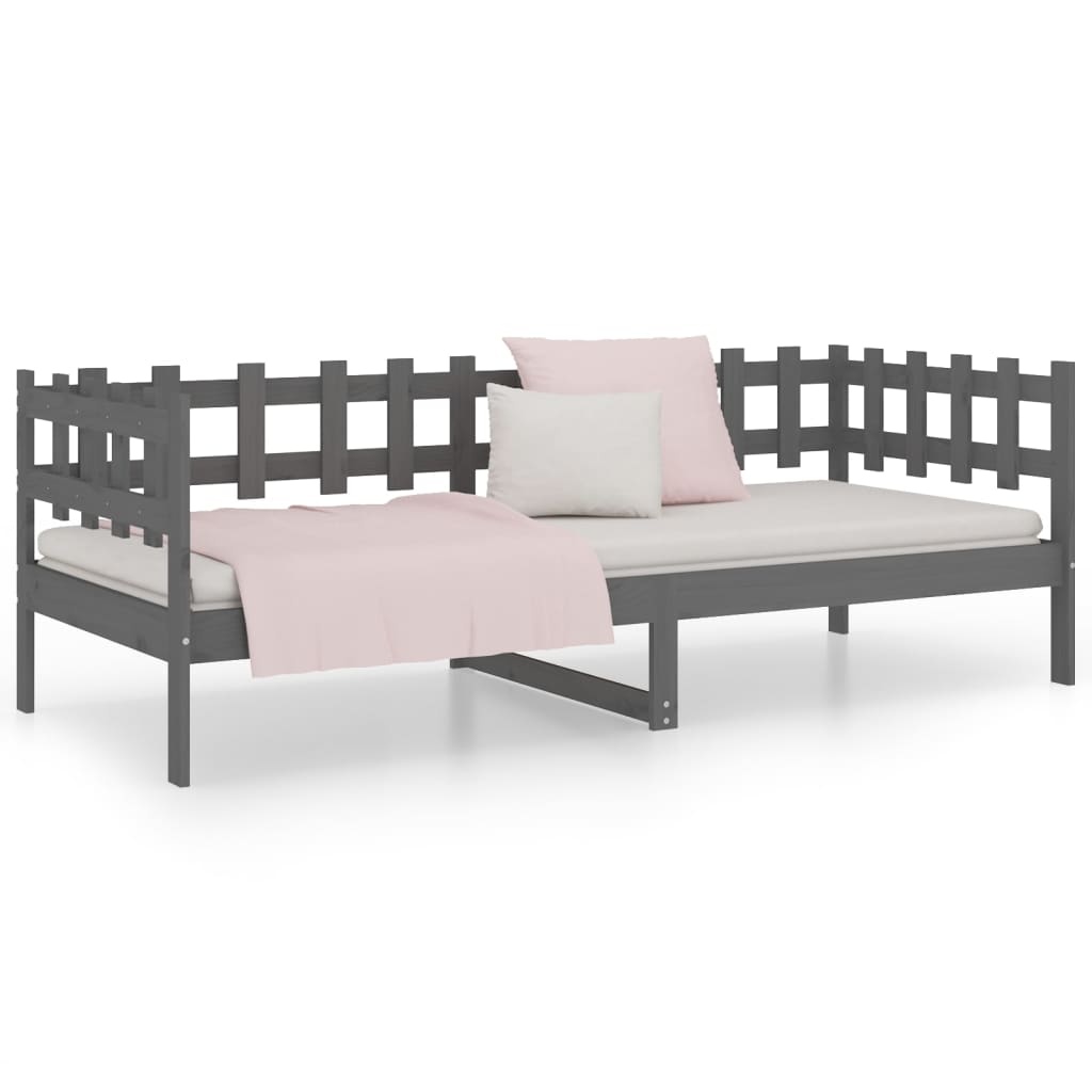 vidaXL Day Bed without Mattress Grey 80x200 cm Solid Wood Pine