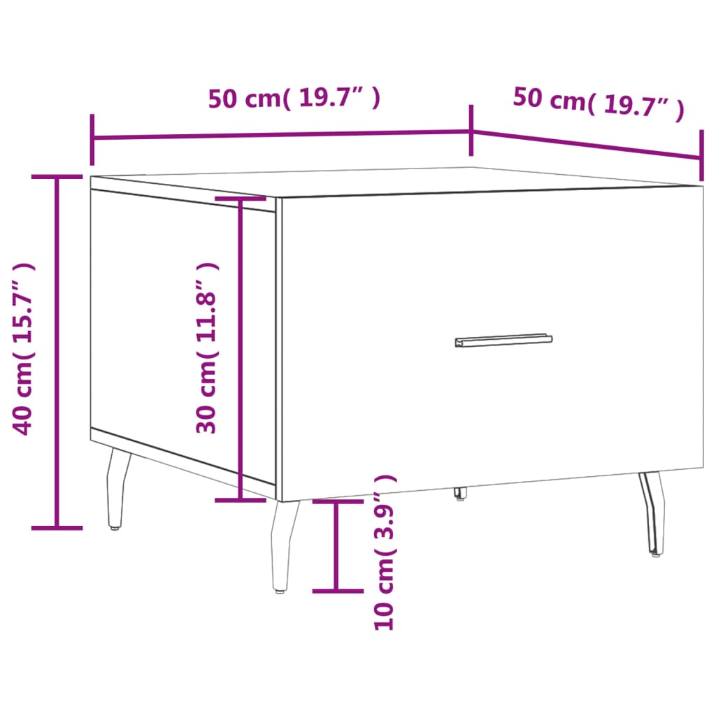 vidaXL Coffee Tables 2 pcs Black 50x50x40 cm Engineered Wood