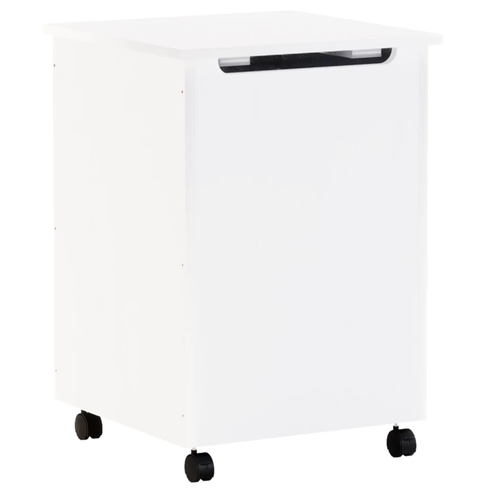 vidaXL Laundry Basket with Wheels RANA White 45x45x64 cm Solid Wood Pine