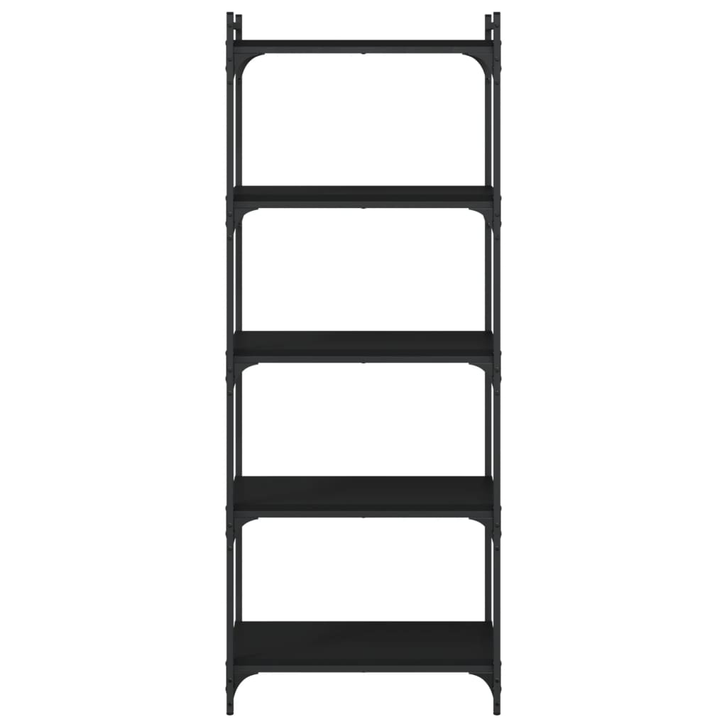 vidaXL Bookcase 5-Tier Black 60x30x154 cm Engineered Wood