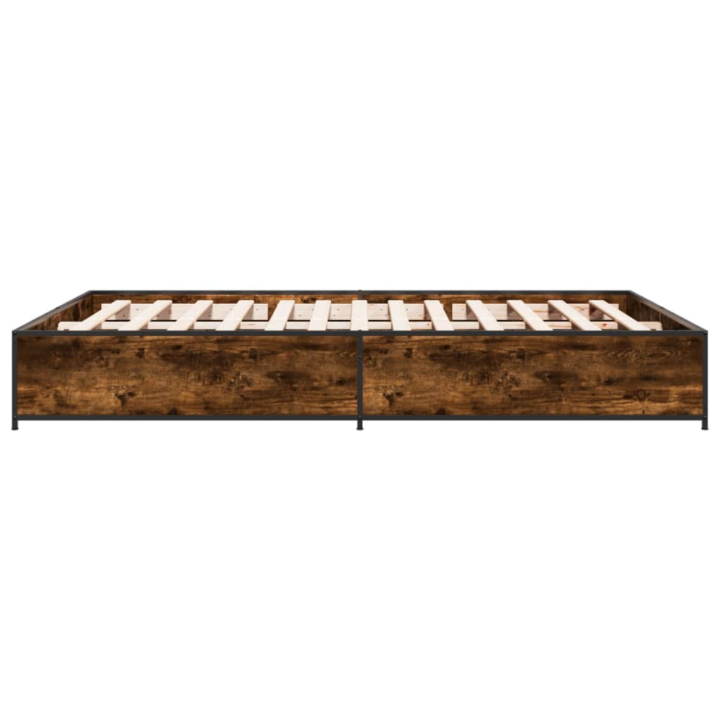 vidaXL Bed Frame without Mattress Smoked Oak 150x200 cm King Size