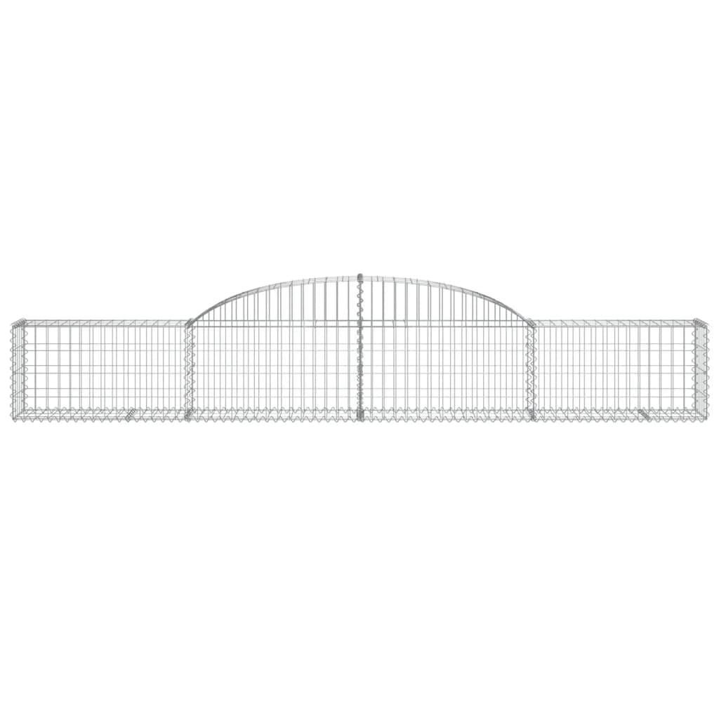 vidaXL Arched Gabion Baskets 12 pcs 300x30x40/60 cm Galvanised Iron