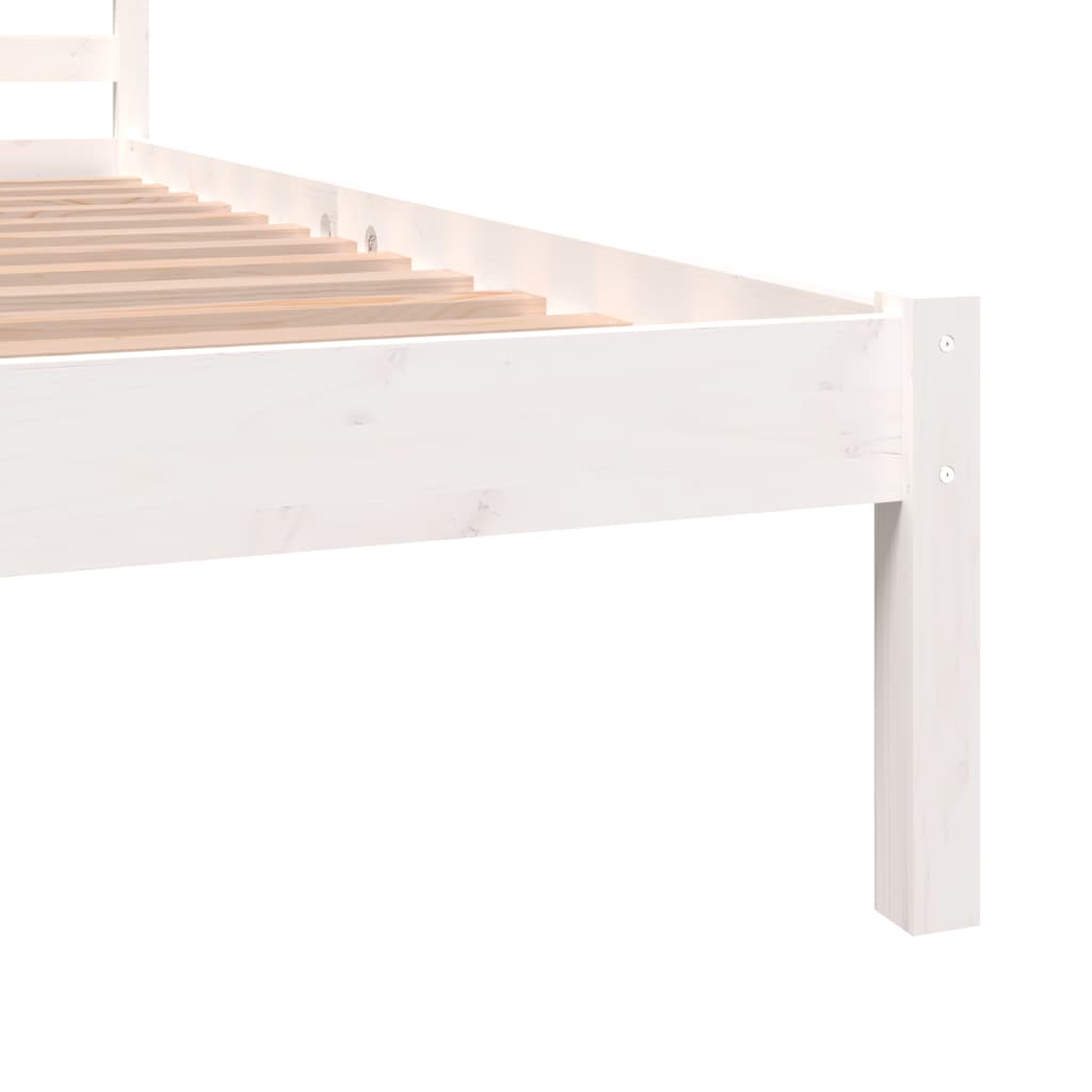 vidaXL Bed Frame without Mattress 150x200 cm King Size White King Size