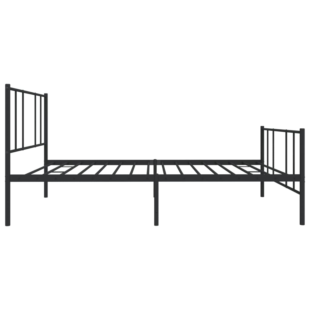 vidaXL Metal Bed Frame without Mattress with Footboard Black 75x190 cm Small Single