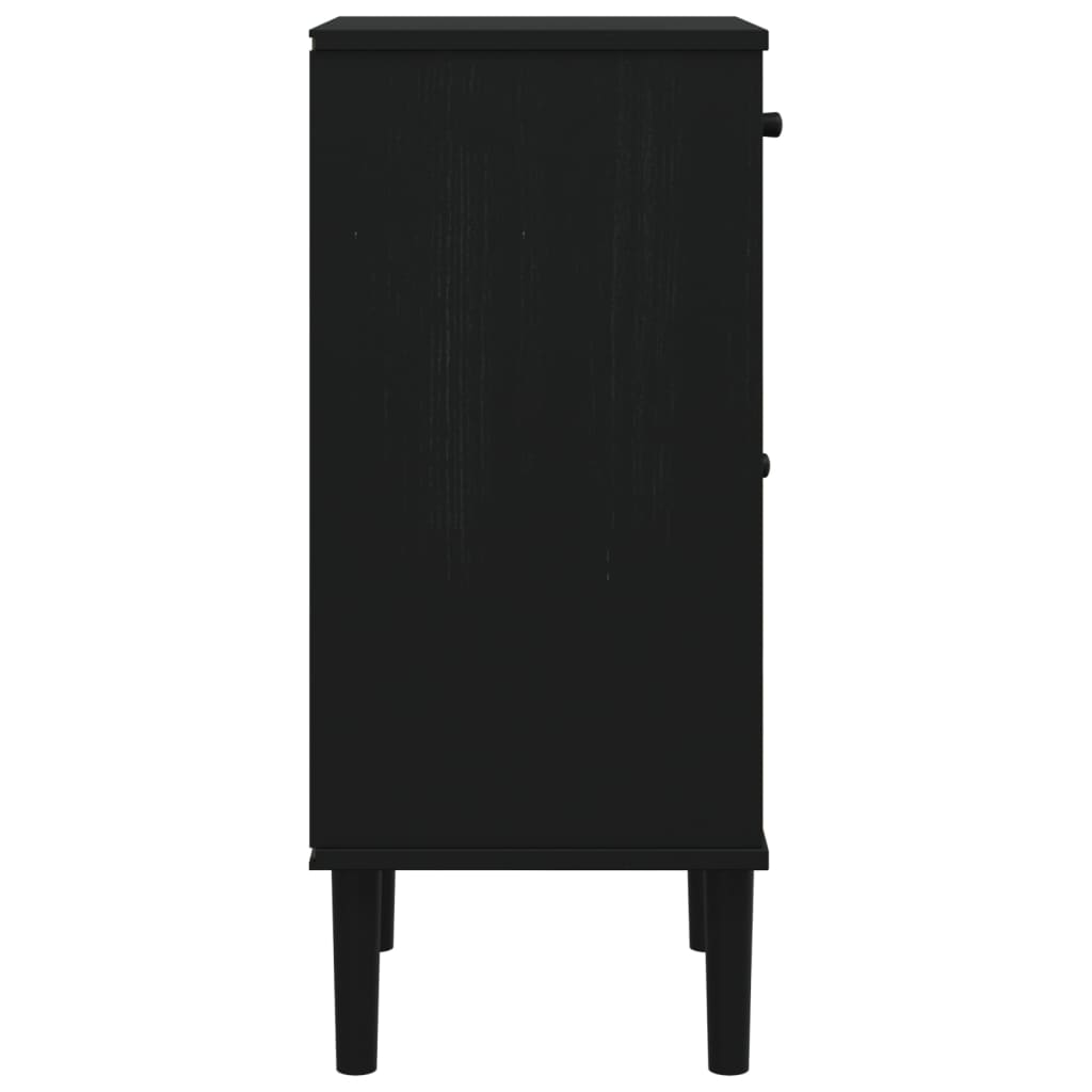 vidaXL Bedside Cabinet SENJA Rattan Look Black 40x35x80 cm Solid Wood Pine