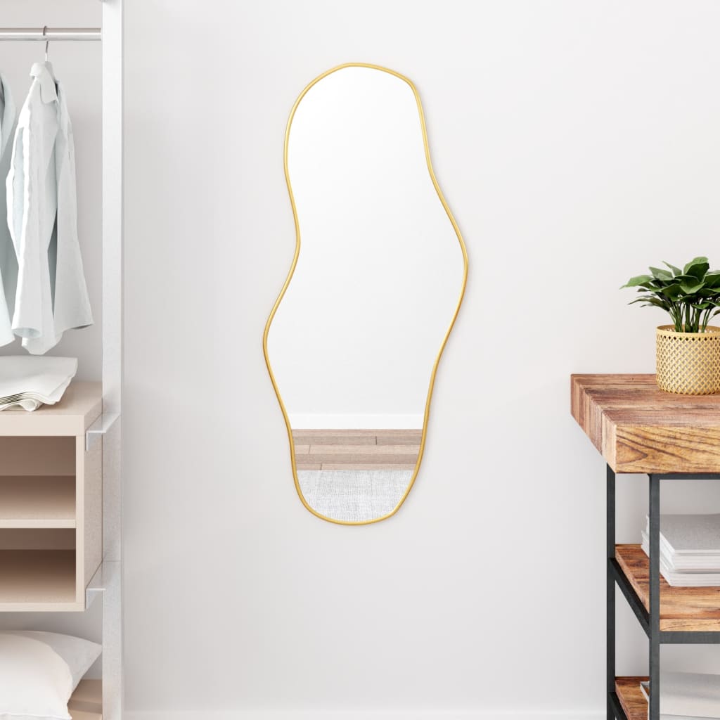 vidaXL Wall Mirror Gold 90x40 cm