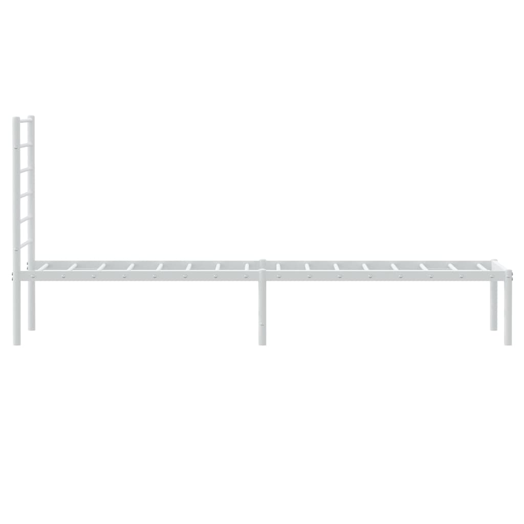 vidaXL Metal Bed Frame without Mattress with Headboard White 100x190 cm