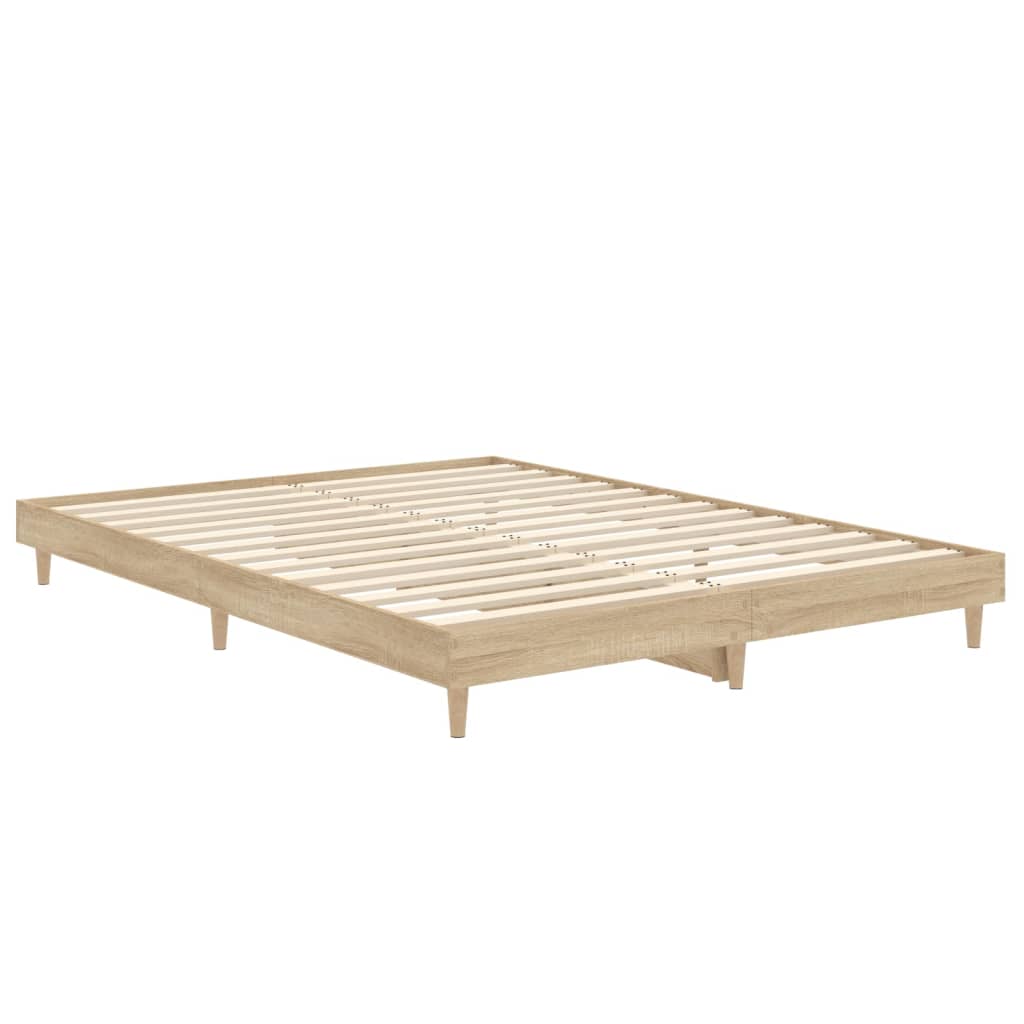 vidaXL Bed Frame without Mattress Sonoma Oak 140x190 cm Engineered Wood