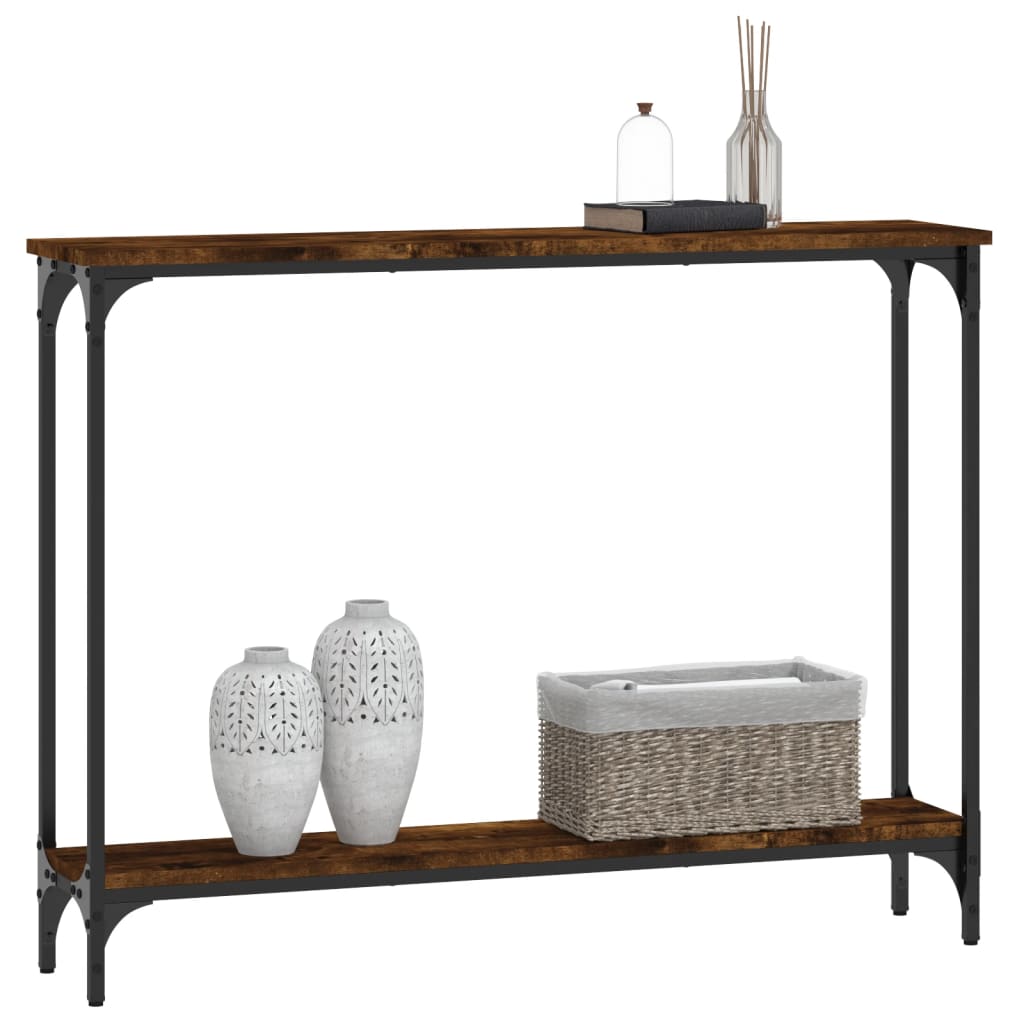 vidaXL Console Table Smoked Oak 100x22.5x75 cm Engineered Wood