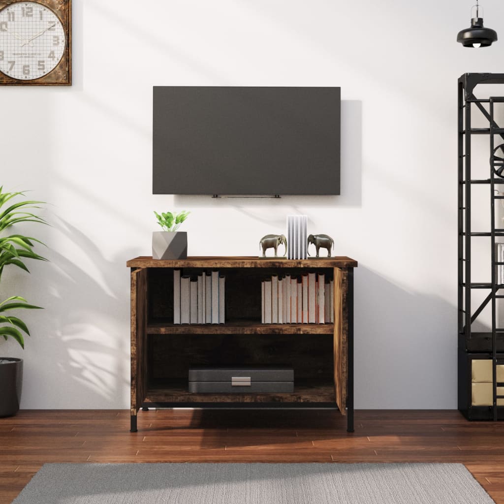 vidaXL TV Cabinet with Doors Smoked Oak 60x35x45 cm Engineered Wood