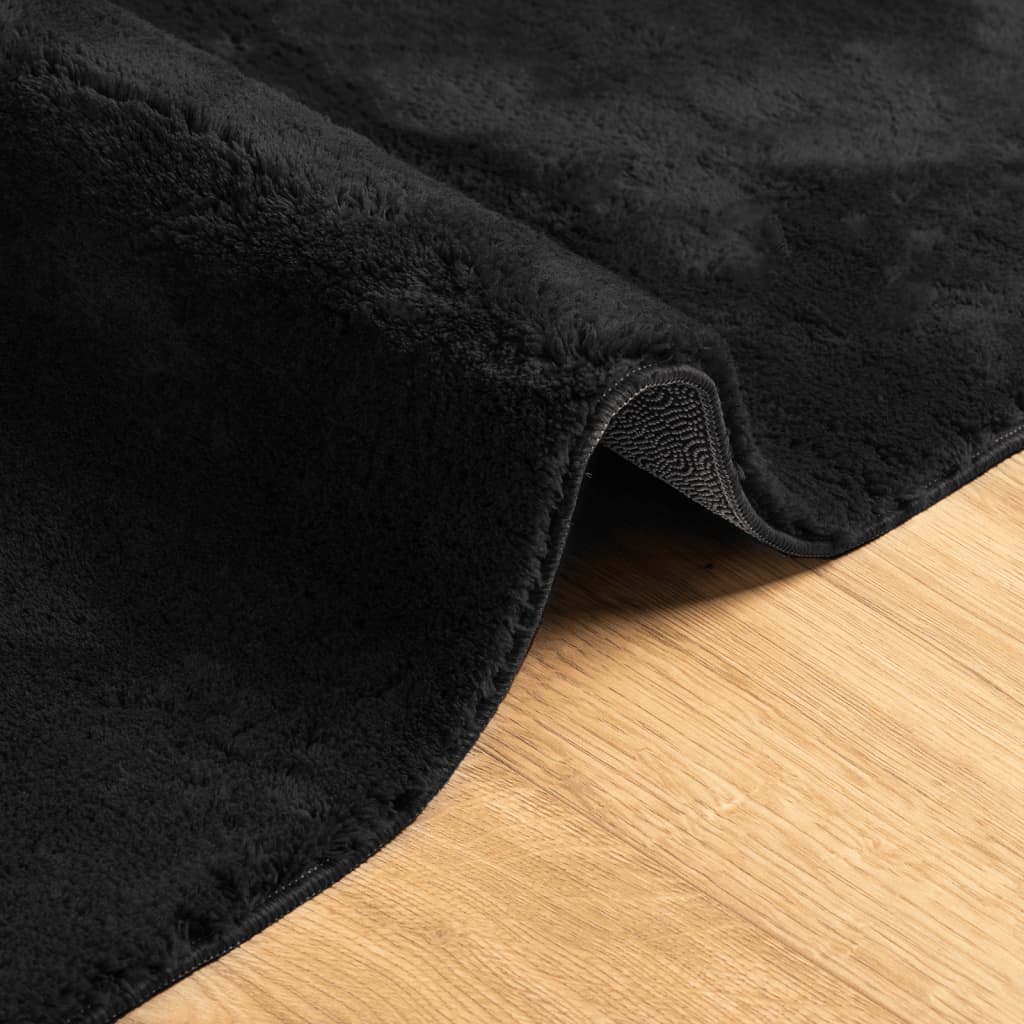 vidaXL Rug HUARTE Short Pile Soft and Washable Black 120x120 cm