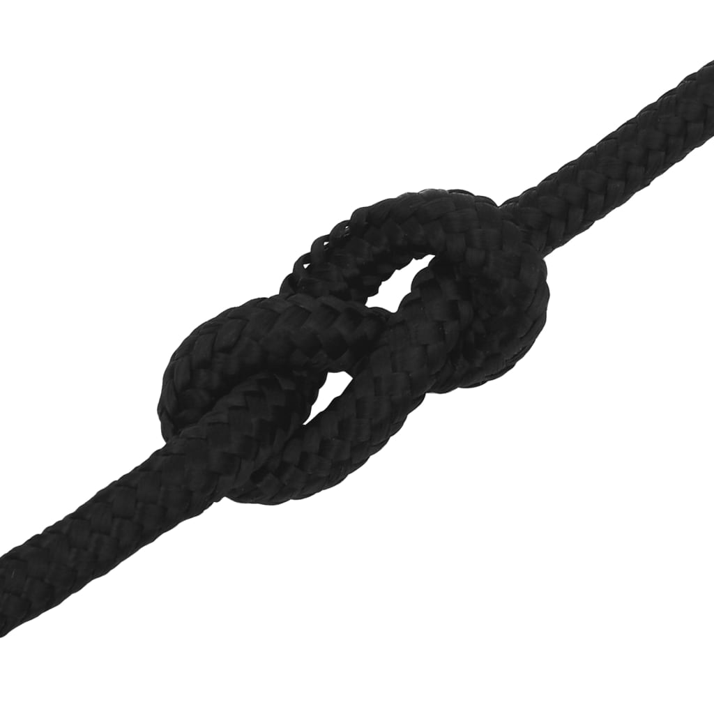 vidaXL Work Rope Black 12 mm 50 m Polyester