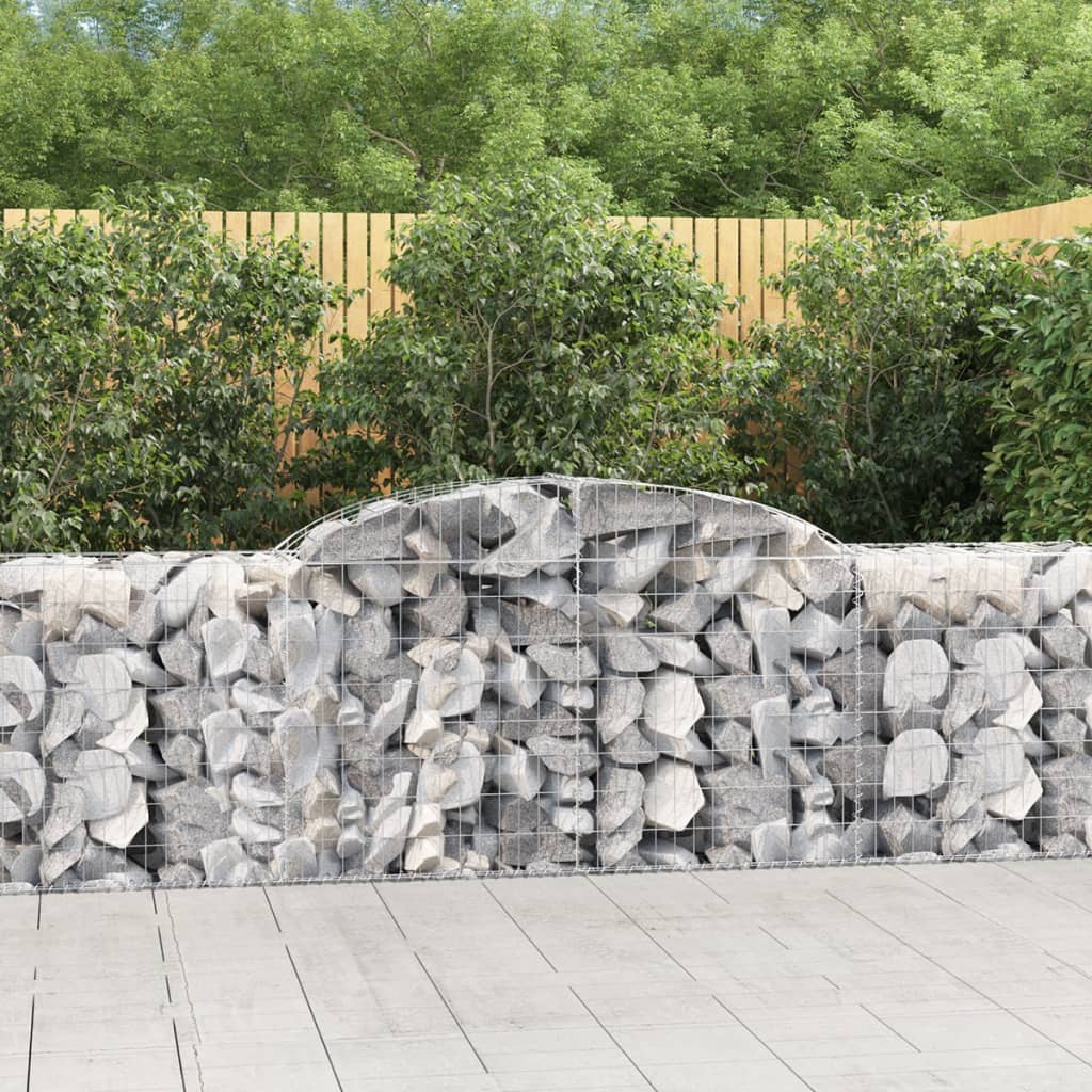 vidaXL Arched Gabion Baskets 10 pcs 300x50x80/100 cm Galvanised Iron