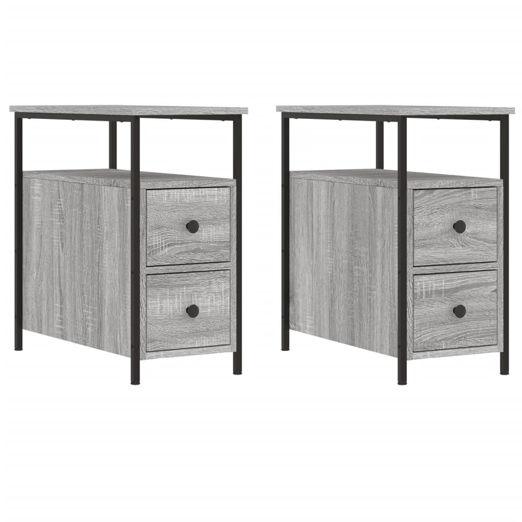 vidaXL Bedside Cabinets 2 pcs Grey Sonoma 30x60x60 cm Engineered Wood