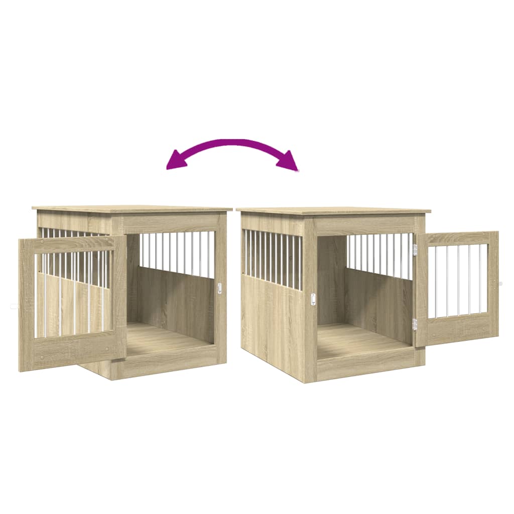 vidaXL Dog Crate Furniture Sonoma Oak 64.5x80x71 cm Engineered Wood