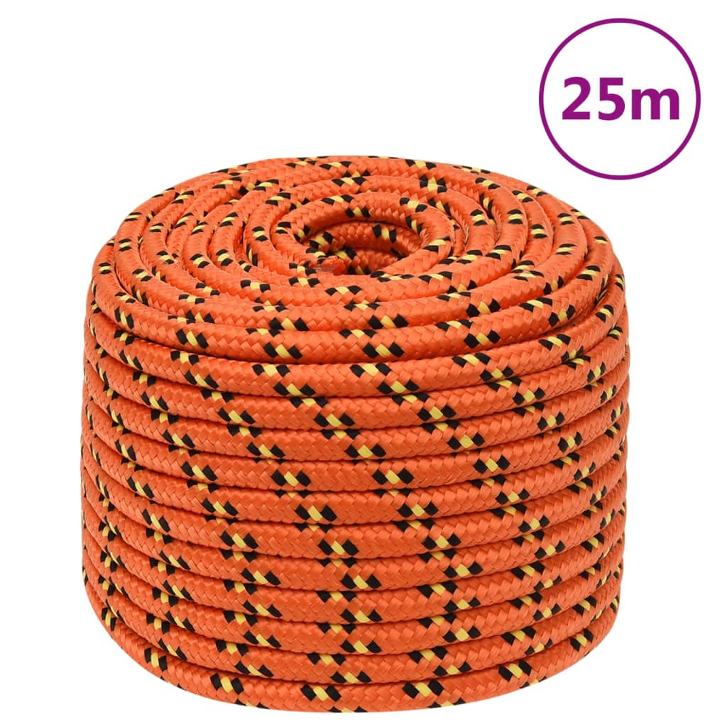 vidaXL Boat Rope Orange 14 mm 25 m Polypropylene