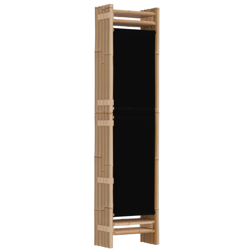 vidaXL Folding 5-Panel Room Divider 200 cm Bamboo and Canvas