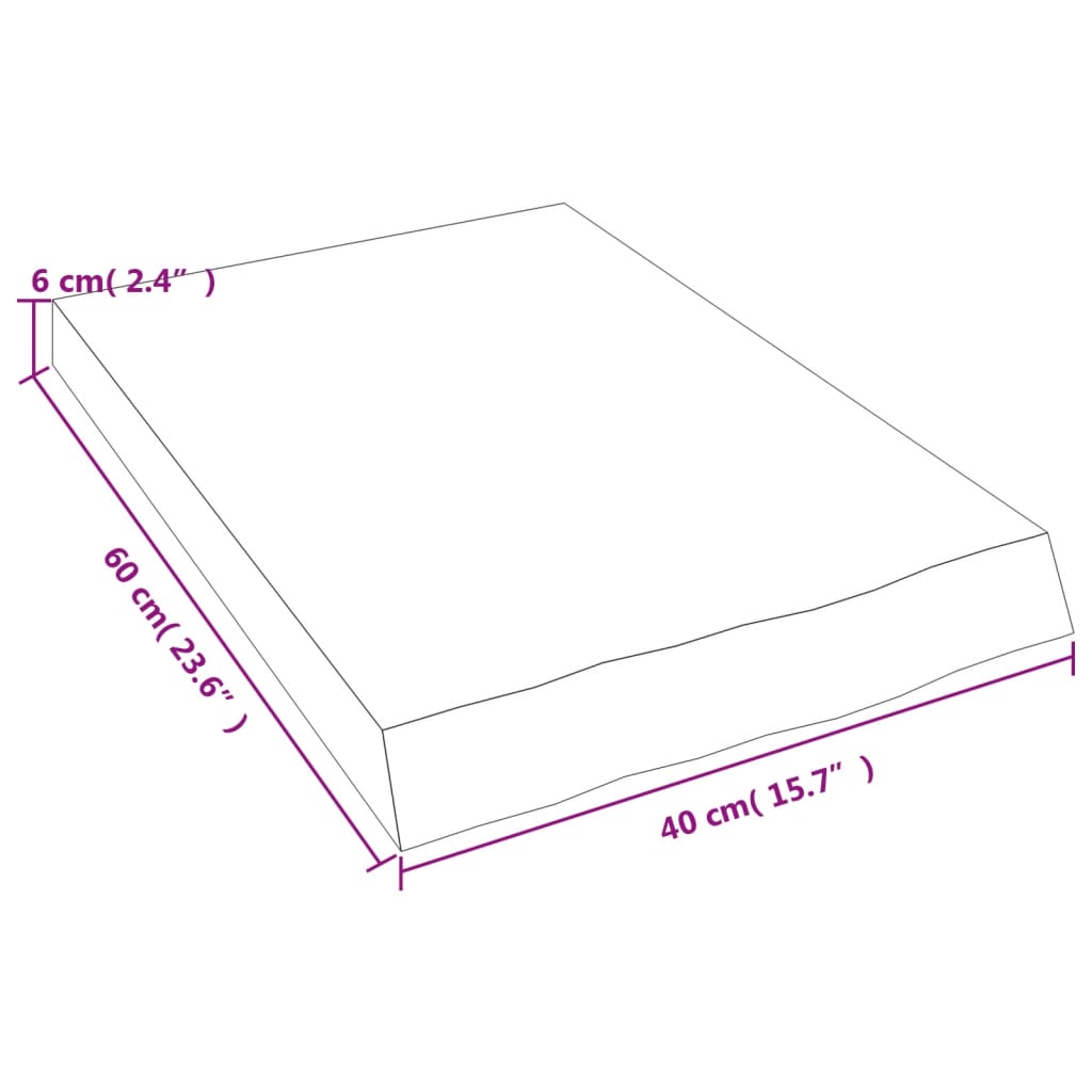 vidaXL Bathroom Countertop Light Brown 40x60x(2-6) cm Treated Solid Wood