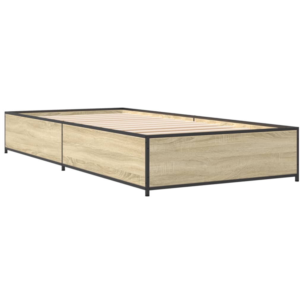 vidaXL Bed Frame without Mattress Sonoma Oak 75x190 cm Small Single