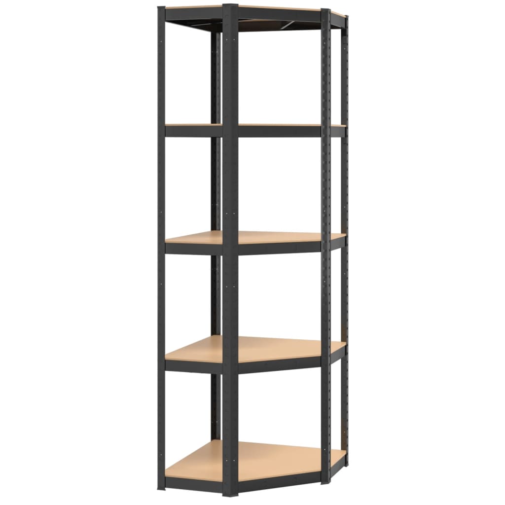 vidaXL 5-Layer Shelves 3 pcs Anthracite Steel&Engineered Wood