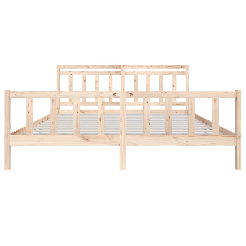 vidaXL Bed Frame without Mattress Solid Wood 200x200 cm (810102+814114)