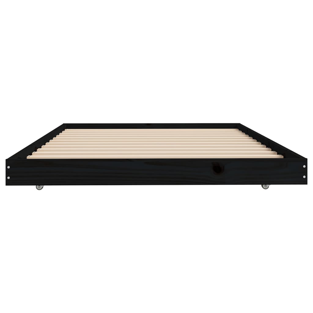 vidaXL Bed Frame without Mattress Black 100x200 cm Solid Wood Pine