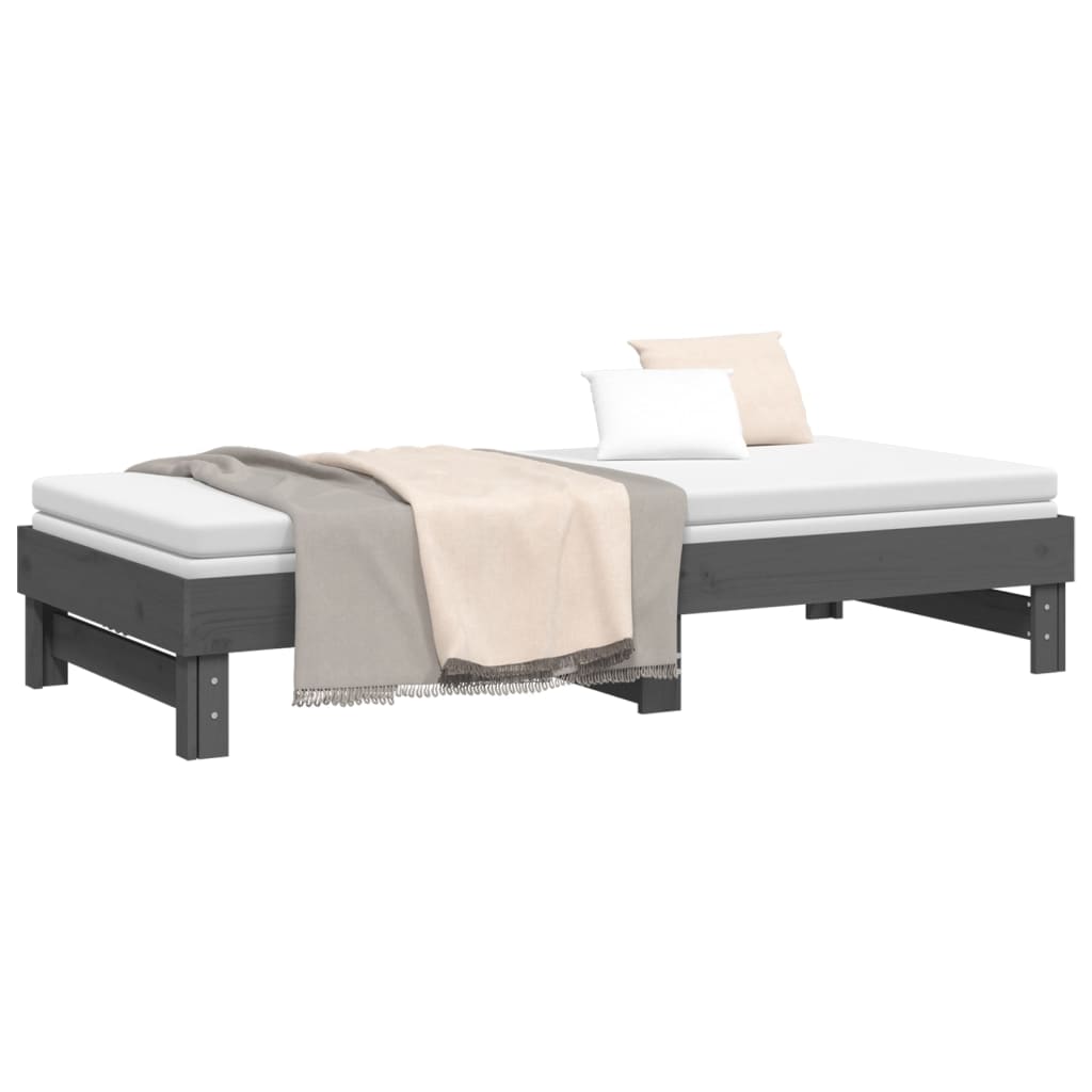 vidaXL Pull-out Day Bed without Mattress Grey 2x(90x200) cm