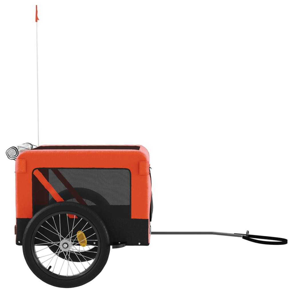 vidaXL Pet Bike Trailer Orange and Black Oxford Fabric&Iron